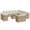 vidaXL 14-delige Loungeset met kussens poly rattan beige