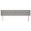 vidaXL Hoofdbord met randen 183x16x78/88 cm stof lichtgrijs