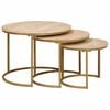 vidaXL Nest Koffietafels 3 pcs Bruin Massief mangohout en staal