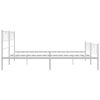 vidaXL Bedframe met hoofd- en voeteneinde metaal wit 180x200 cm