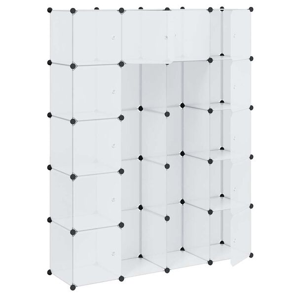 vidaXL Modulaire kast met 14 compartimenten wit 37 x 146 x 180,5 cm