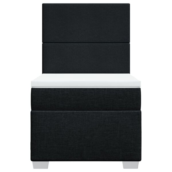 vidaXL Boxspring met matras stof zwart 100x200 cm