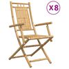vidaXL Opklapbare stoelen, 8 stuks, 53x66x99 cm, bamboe