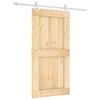 vidaXL Schuifdeur Natuurlijk en Wit 100 x 210 cm Massief Grenenhout