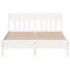 vidaXL Bedframe zonder matras massief grenenhout wit 160x200 cm