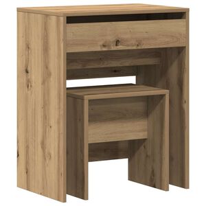 vidaXL Kaptafel artisanaal eikenkleurig 60 x 40 x 75 cm Bewerkt hout