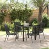 vidaXL Tuin eettafelset 5 pcs Zwart Gepoedercoat staal