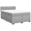 vidaXL Boxspring met matras stof lichtgrijs 140x200 cm