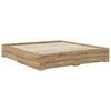 vidaXL Bedframe met hoofdeinde Artisan Eiken 180 x 200 cm Bewerkt hout