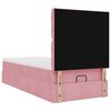 vidaXL Ottoman bed met matrassen en LED's 80x200cm fluweel roze