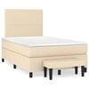 vidaXL Boxspring met matras stof cr&egrave;mekleurig 120x200 cm