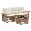 vidaXL Tuinbankenset 4 st Beige poly rattan