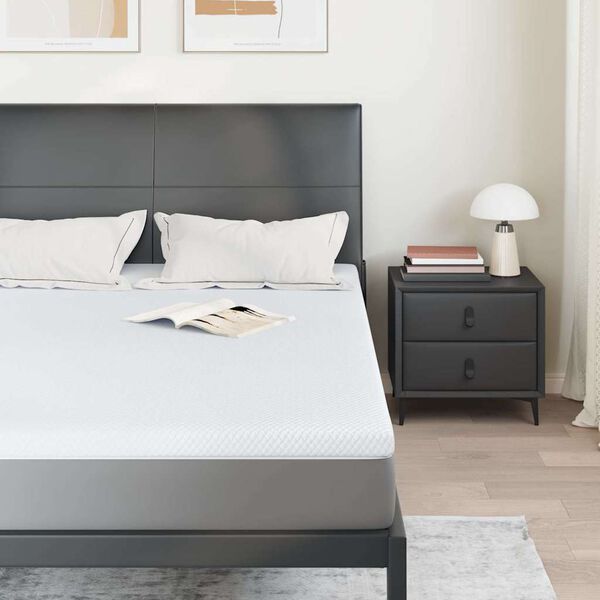 vidaXL matrastopper Wit 140 x 200 cm Jacquard Stof