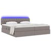 vidaXL Opbergbed met LED met matras met LED Taupe 200 x 200 cm Stof