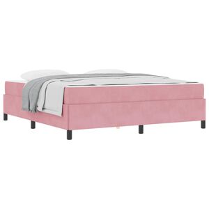 vidaXL Bedframe met matras Roze 180 x 200 cm Stof