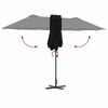 vidaXL Tuinparasol Zwart 370 x 197 x 239 cm Poedergecoat staal