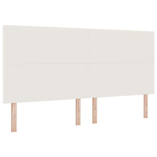 vidaXL Hoofdbord met hoofdeinde Cr&egrave;me 200 cm Nep Leer