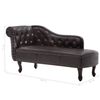 vidaXL Chaise longue kunstleer donkerbruin