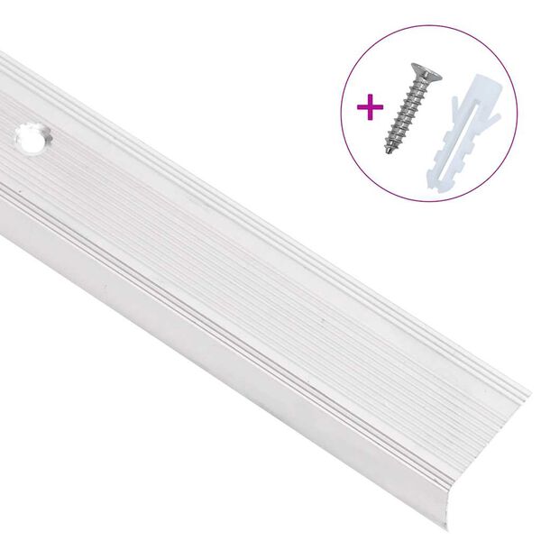 vidaXL Trapneuzen L-vormig 15 st 90 cm aluminium zilverkleurig