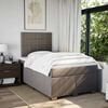 vidaXL Boxspring met matras stof taupe 120x200 cm