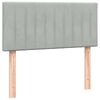 vidaXL Boxspring met matras fluweel lichtgrijs 80x220 cm