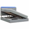 vidaXL LED Opslagbed met Matras Lichtgrijs 160 x 200 cm Stof