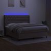 vidaXL Boxspring met matras en LED stof taupe 160x200 cm