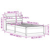 vidaXL Bedframe met hoofdbord massief grenenhout 90x190 cm