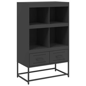 vidaXL Hoge kast 68x39x111,5 cm staal zwart