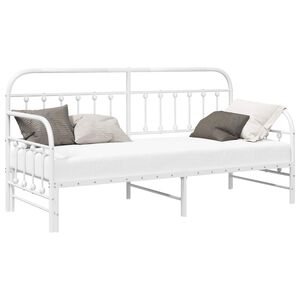 vidaXL Bedframe voor een daybed Wit 75 x 190 cm Gepoedercoat staal