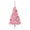vidaXL Kunstmatig Voorverlicht Kerstboom met 150 LED Roze 120 cm PVC