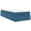 vidaXL Bedframe met matras met matras 2 pcs Blauw Fluweel