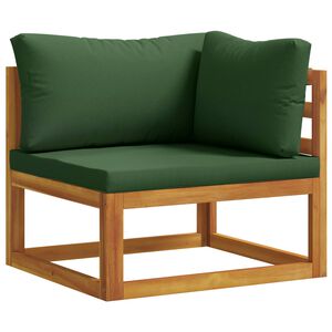 vidaXL Hoekbank met kussens 100 % polyester Massief Acacia Naturel
