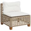 vidaXL 6-delige Loungeset met kussens poly rattan beige