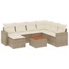 vidaXL 8-delige Loungeset met kussens poly rattan beige