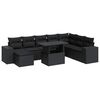 vidaXL 9-delige Loungeset met kussens poly rattan zwart