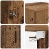 vidaXL Wandkast Oud Hout 34,5 x 34 x 90 cm Geengineerd Hout en Glas