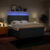 vidaXL Boxspring met matras stof blauw 200x200 cm