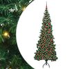 vidaXL Hoek Kunstkerstboom met 300 LED Groen 180 cm PVC en Metaal