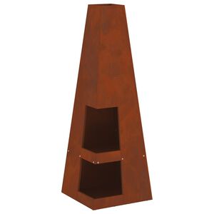 vidaXL Vuurkom Roestkleurig 35 x 35 x 100 cm