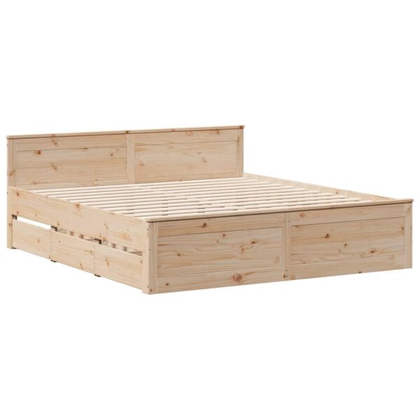 vidaXL Bedframe zonder matras met hoofdbord grenenhout 180x200 cm
