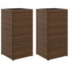 vidaXL Plantenbakken 2 st 30x30x60 cm poly rattan bruin