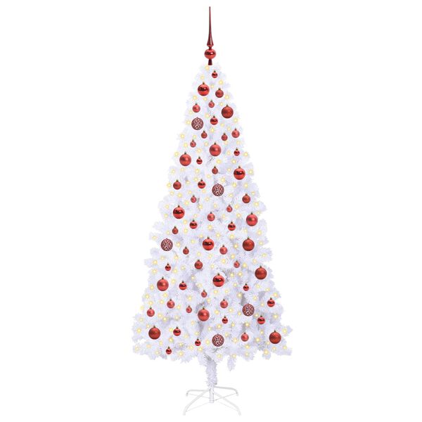 vidaXL Kunstkerstboom met 300 LED Wit 180 cm PVC en staal