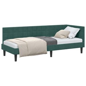 vidaXL Hoekbedframe Donkergroen 80 x 200 cm Fluweel