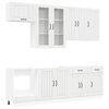vidaXL Keukenblok LUCCA 8 pcs Hoogglans Wit Bewerkt hout
