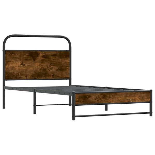 vidaXL Bedframe zonder matras bewerkt hout gerookt eiken 100x190 cm