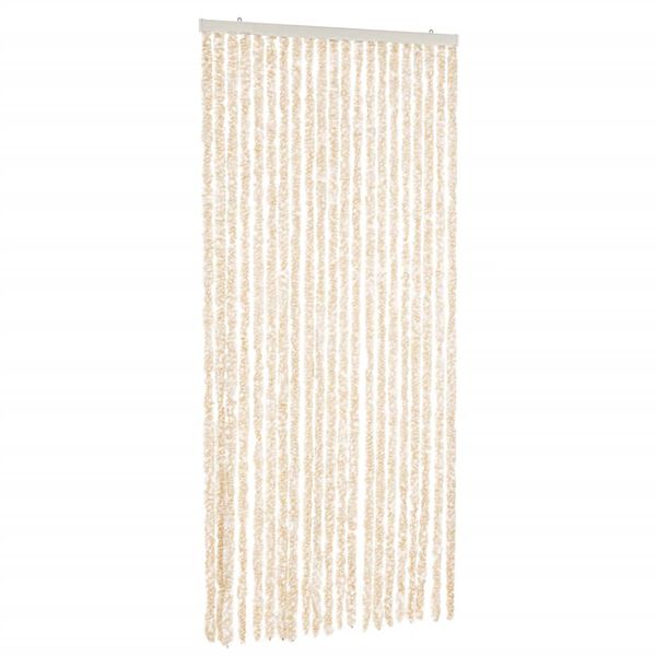 vidaXL Vliegengordijn 90x200 cm chenille beige en wit