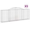 vidaXL Schanskorven 5 st gewelfd 300x30x100/120 cm ijzer