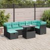 vidaXL 8-delige Loungeset met kussens poly rattan acacia grijs