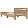 vidaXL Bedframe artisanaal eikenkleurig 90 x 200 cm Bewerkt hout